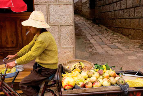 "Fruit vendor" Lijiang , Yunnan, China