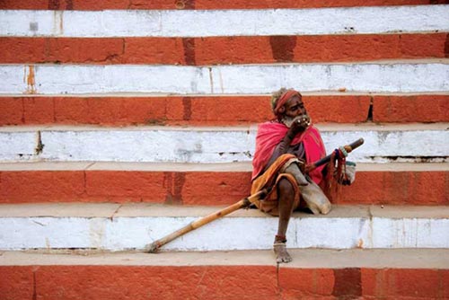 "Baba on the ghat" Assi ghat, Varanasi, Uttar Pradesh