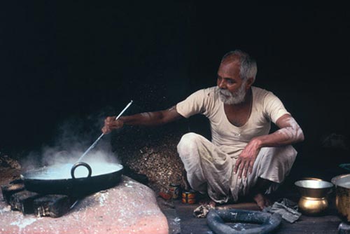 The milck man of Assi Ghat" Varanasi, Uttar Pradesh, image